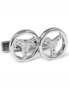 Alfred Dunhill whimsical sterling silver steering wheel cufflinks