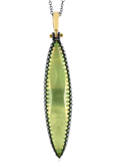 Anna Ruth Henriques yellow opal Venus pendant in sterling and 18k gold