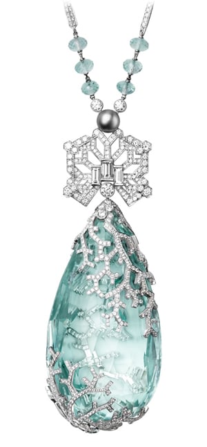 Cartier Biennale Necklace in platinum, featuring a 236.27ct aquamarine, The Jewellery Editor