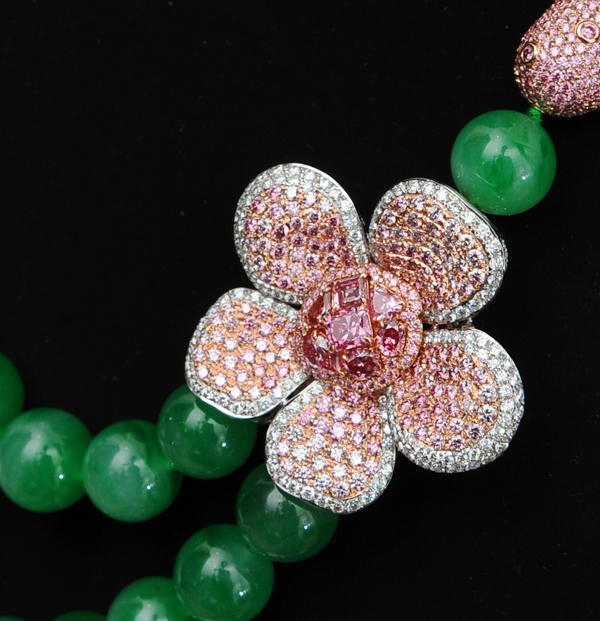 Rio Tinto Argyle Empress Necklace with pink diamonds and Imperial jadeite