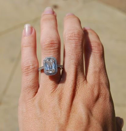Ashoka Diamond Ring on the Hand