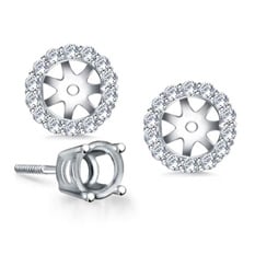 B2C Jewels classic halo earring jackets in 18k white gold