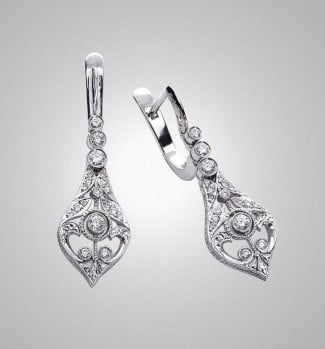 Victor Canera Platinum Drop Earrings