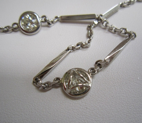 Platinum Diamond Station Necklace