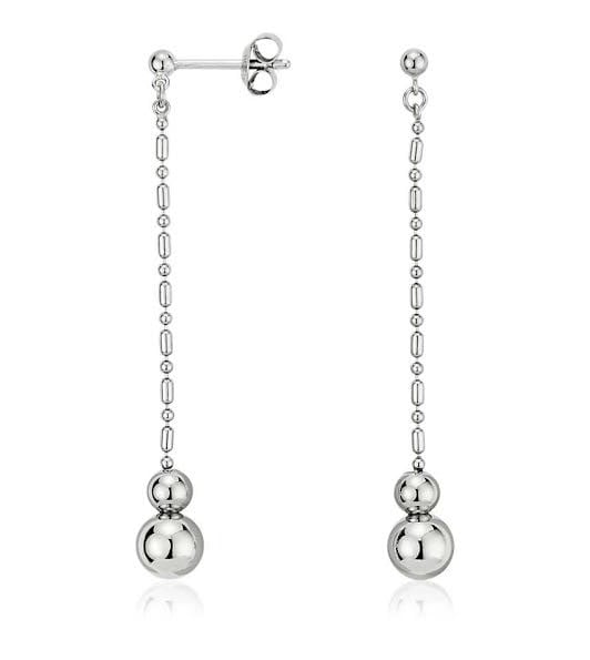 Blue Nile's graduated bead drop earrings in platinum