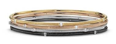 Brick Design Diamond Bangle Bracelets in 14k White, Yellow, and Rose Gold (1 1/5 ct. tw.) at Blue Nile