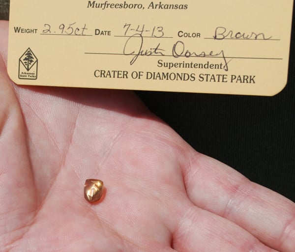 2.95-carat brown diamond found at Arkansas state park