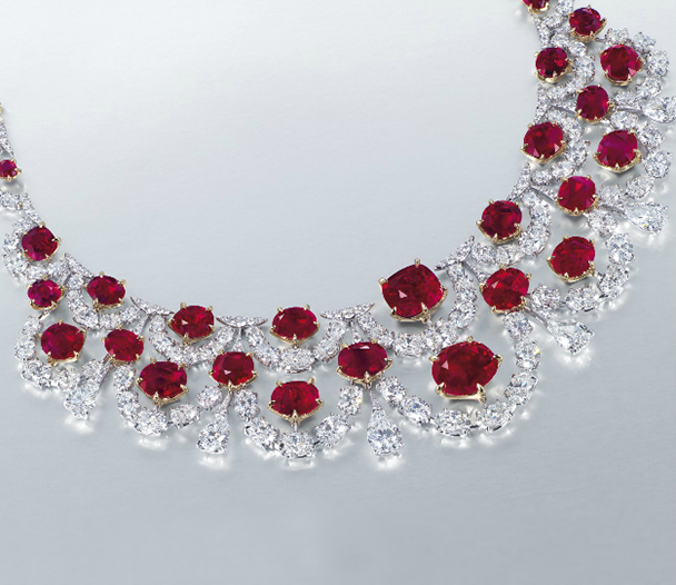 Unheated Burmese ruby and diamond necklace by Etcetera • Christie's