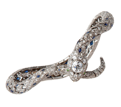 Caldwell & Co. diamond and sapphire serpent bracelet, circa 1930 • A La Vieille Russie at 1stdibs.com