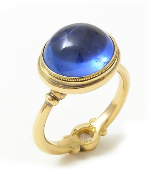 Cabochon Sapphire Ring by Caleb Meyer