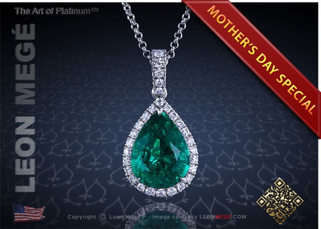GIA 1.59 Cts Certified Colombian Emerald Pendant p7164 at Leon Megé