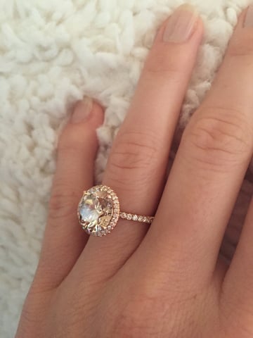 Champagne Diamond Engagement Ring in Rose Gold - Image by waity-katie