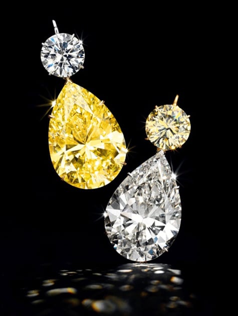 Diamond Ear Pendants of 52.78 and 50.31 carats, Christie's New York