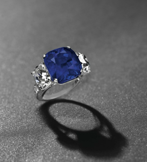 The 'Star of Kashmir,' a 19.88-carat Kashmir sapphire and diamond ring, Christie's Geneva