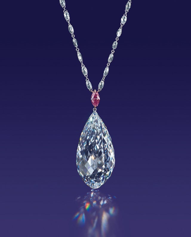 75.36-carat briolette-cut diamond necklace, Christie's Hong Kong