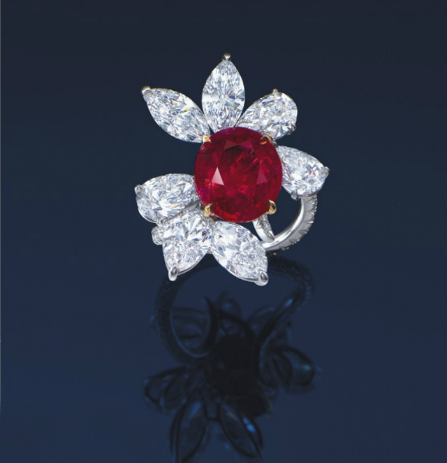 Ruby and diamond ring by James W. Currens