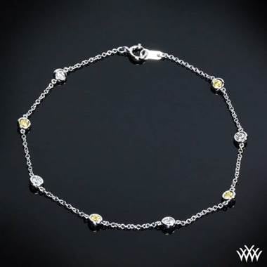 18k White Gold “Color Me Mine” Diamond and Yellow Sapphire Bracelet by Whiteflash