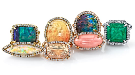 Colored gemstone and diamond rings by Irene Neuwirth