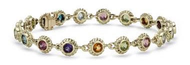 Multi-Gemstone Confetti Bracelet in 14k Yellow Gold (3.5mm) by Blue Nile