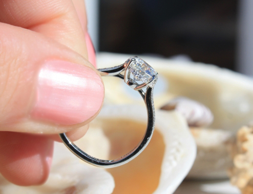 Custom diamond engagement ring gallery view