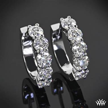 1.00ctw Platinum “Shared-Prong” Diamond Hoop Earrings at Whiteflash