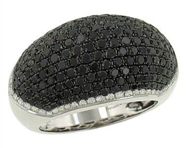 Solomon DR82867 Domed Black (2.55ct) & White (.38ct) Pave Diamond Ring