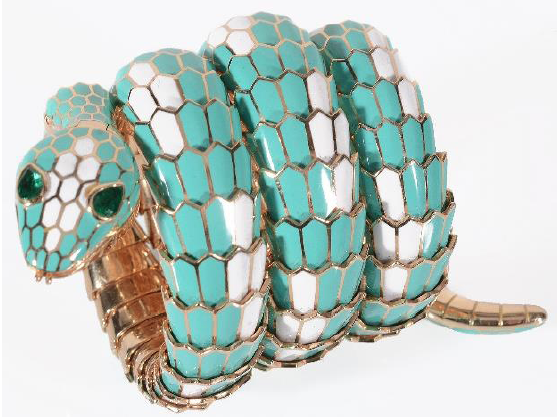 Bulgari Serpenti turquoise and white enamel watch to be auctioned • Image: Dreweatts & Bloomsbury
