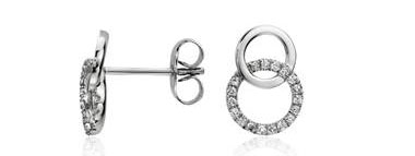 Duet Diamond Circle Earrings in 14k White Gold (1/10 ct. tw.) at Blue Nile