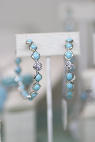 Elizabeth Showers Simone turquoise hoop earrings