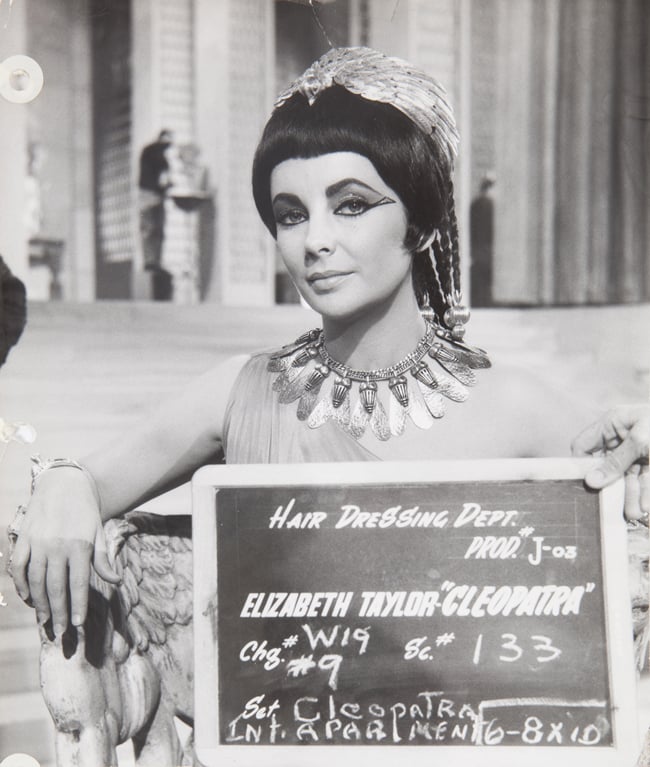 Elizabeth Taylor on the set of Cleopatra