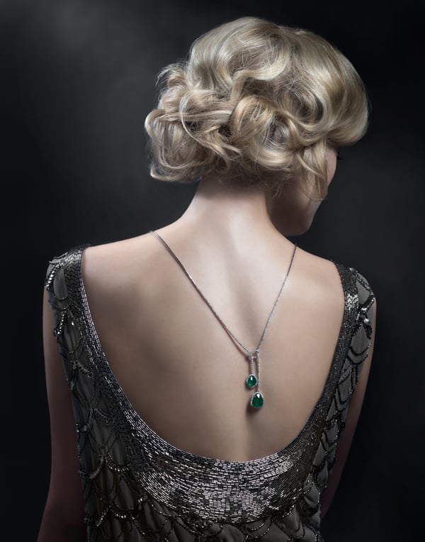 Yael Designs Serendipity Collection - Rose-cut emerald and diamond necklace