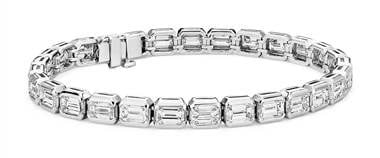 Emerald-Cut Diamond Eternity Line Bracelet in Platinum (11.25 ct. tw.) by Blue Nile