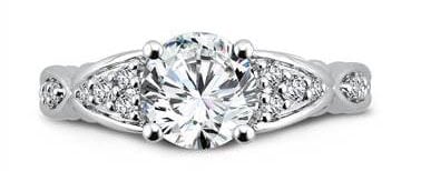 CR548W - Engagement Ring With Side Stones in 14K White Gold with Platinum Head (0.25ct. tw.) at I.D. Jewelry