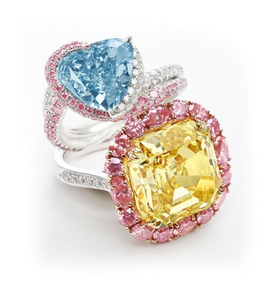 Sotheby's Hong Kong April 8 Auction: Fancy Colored Diamond Rings