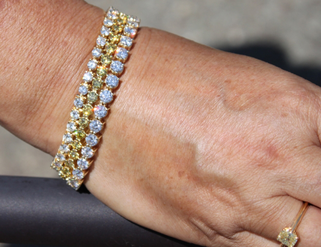 Fancy Yellow and White Diamond Bracelets • Image by cflutist