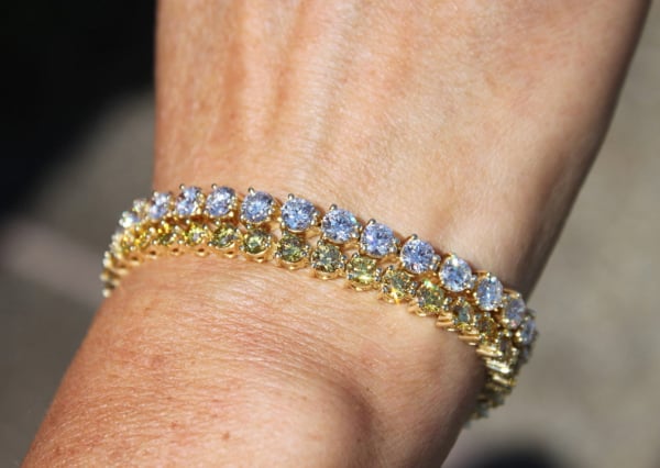 Fancy Yellow and White Diamond Bracelets • Image by cflutist