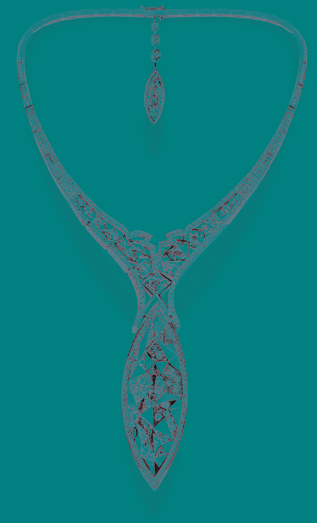Rio Tinto Global Design Winner Reena Ahluwalia's Canoe diamond necklace