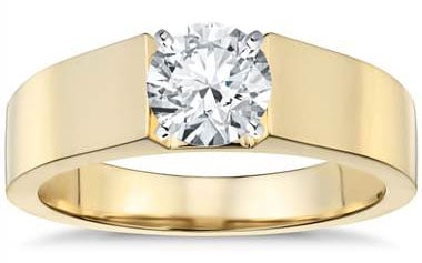 Flat Solitaire Engagement Ring in 18k Yellow Gold (5mm) at Blue Nile