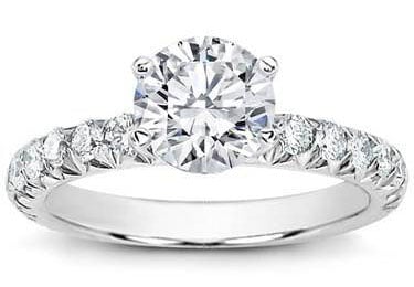 Large French Cut Diamond Engagement Setting at Adiamor