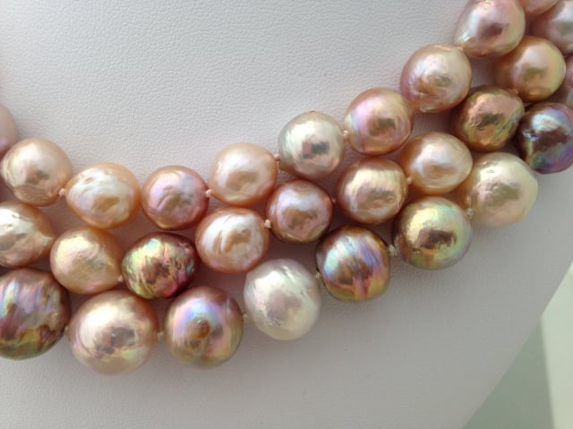 Colorful Freshwater 'Ripple' Pearl Necklaces Colorful Freshwater 'Ripple' Pearl Necklaces