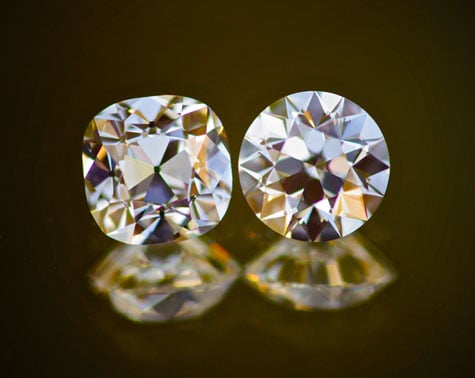 August Vintage Cushion Cut and Round Diamonds from Good Old Gold