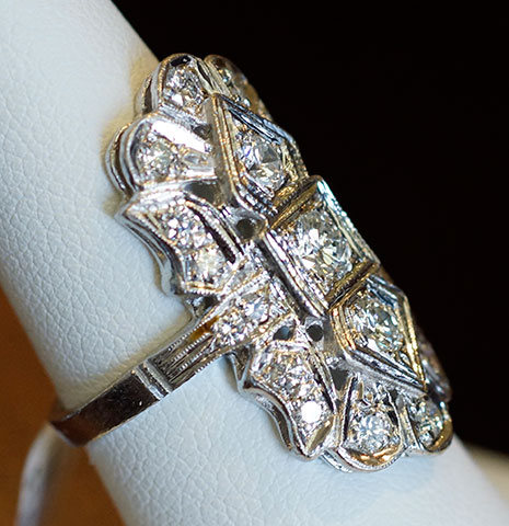 Door Prize PS GTG 2016:  1.34 cttw Vintage Diamond Ring (Side View) from Good Old Gold