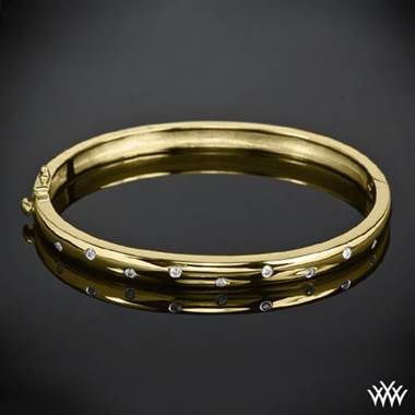 14K Yellow Gold ”Scattered Diamond” Bangle at Whiteflash