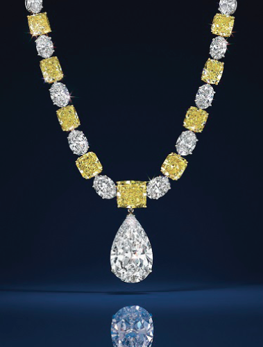 Colored diamond and diamond necklace by Graff • Image: Christie's