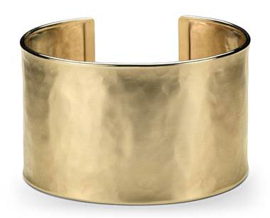 Wide Hammered Cuff Bracelet in 14k Yellow Gold at Blue Nile