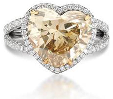 Fancy Yellow Heart-Shaped Diamond Ring in 18K White Gold by Ritani