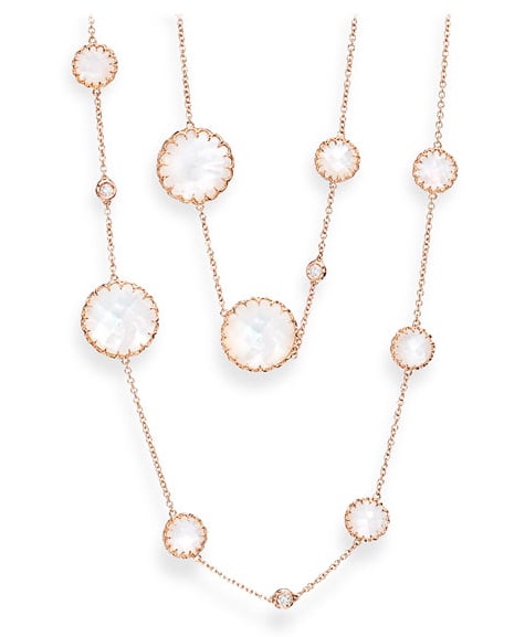 Ivanka Trump mother-of-pearl and diamond 36-inch station necklace in 18k rose gold