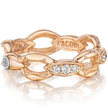 Tacori 18K925 SR184P Tacori 18K925 “The Ivy Lane” Rose Gold Stackable Ring with Pave Set Diamonds by Solomon Brothers