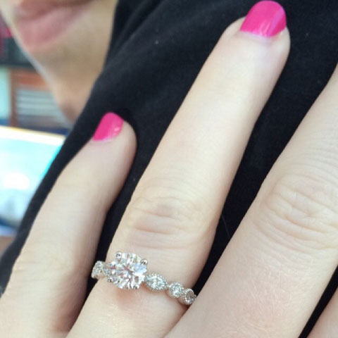 Alisto's 14K White Gold Round and Marquise Shape Diamond Engagement Ring1 - image by Alisto Alisto's 14K White Gold Round and Marquise Shape Diamond Engagement Ring1 - image by Alisto