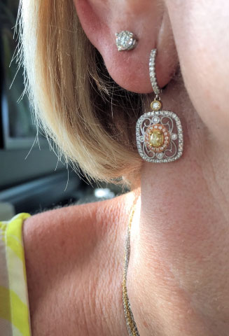 Catmom's Simon G. Vintage Inspired Earrings (Ear View) - image by Catmom